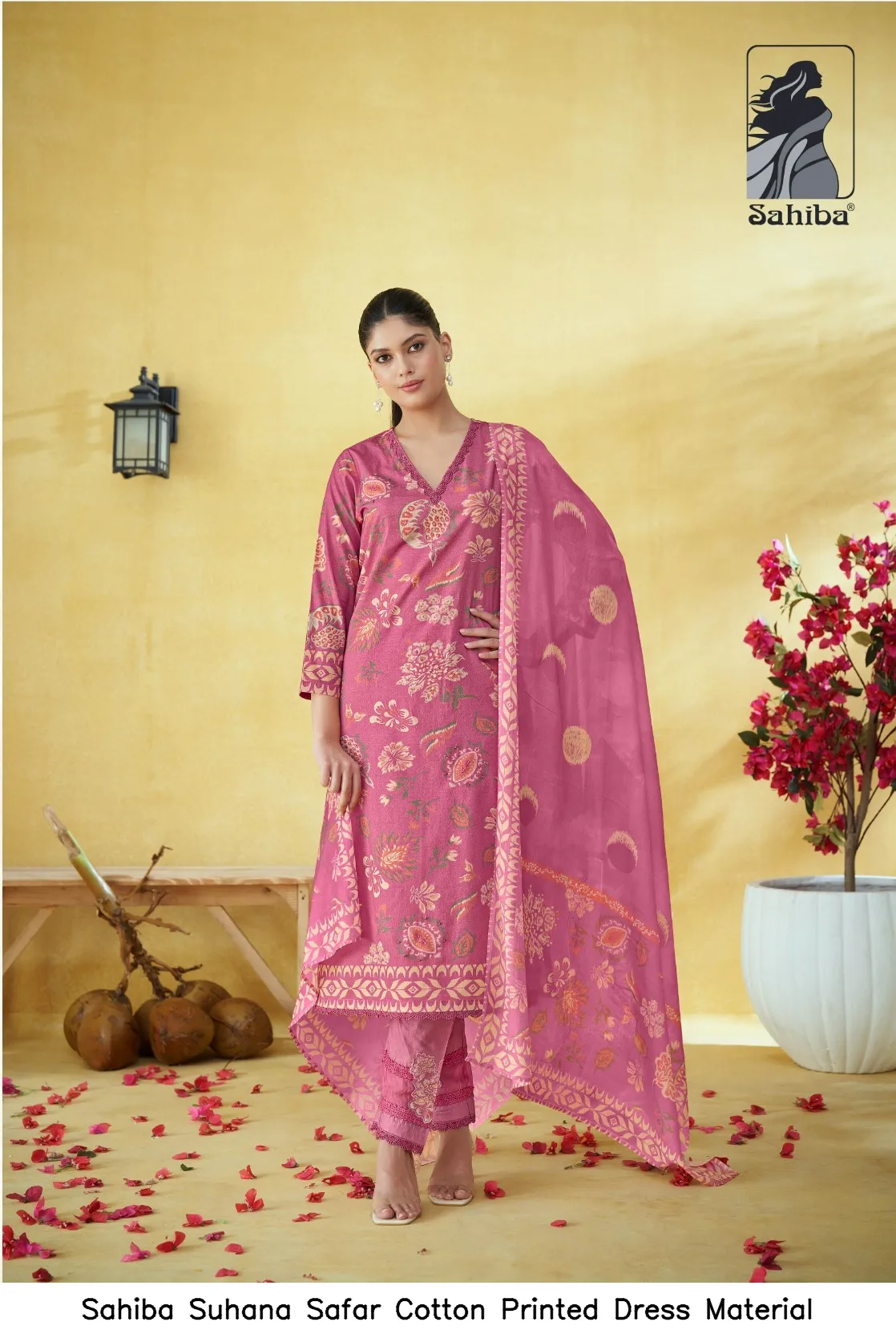 Sahiba Suhana Safar Cotton Printed Dress Material — Wholesale Dress Material, Sahiba wholesale from Surat — view 2