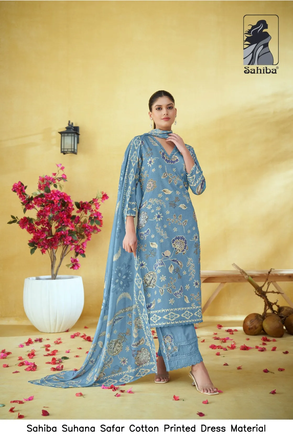 Sahiba Suhana Safar Cotton Printed Dress Material — Wholesale Dress Material, Sahiba wholesale from Surat — view 4