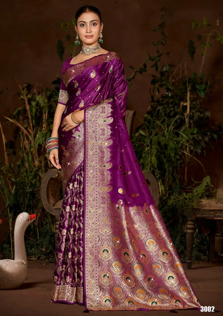 Saroj Krishna Satin Saroski Vol 3 Satin Silk Premium Saree — Wholesale Sarees, Saroj wholesale from Surat — view 1