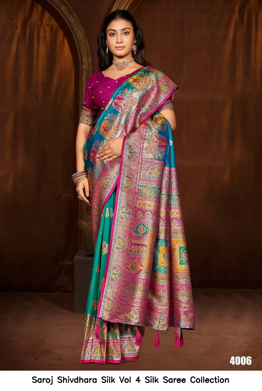 Saroj Shivdhara Silk Vol 4 Silk Saree Collection — Wholesale Sarees, Saroj wholesale from Surat — view 3