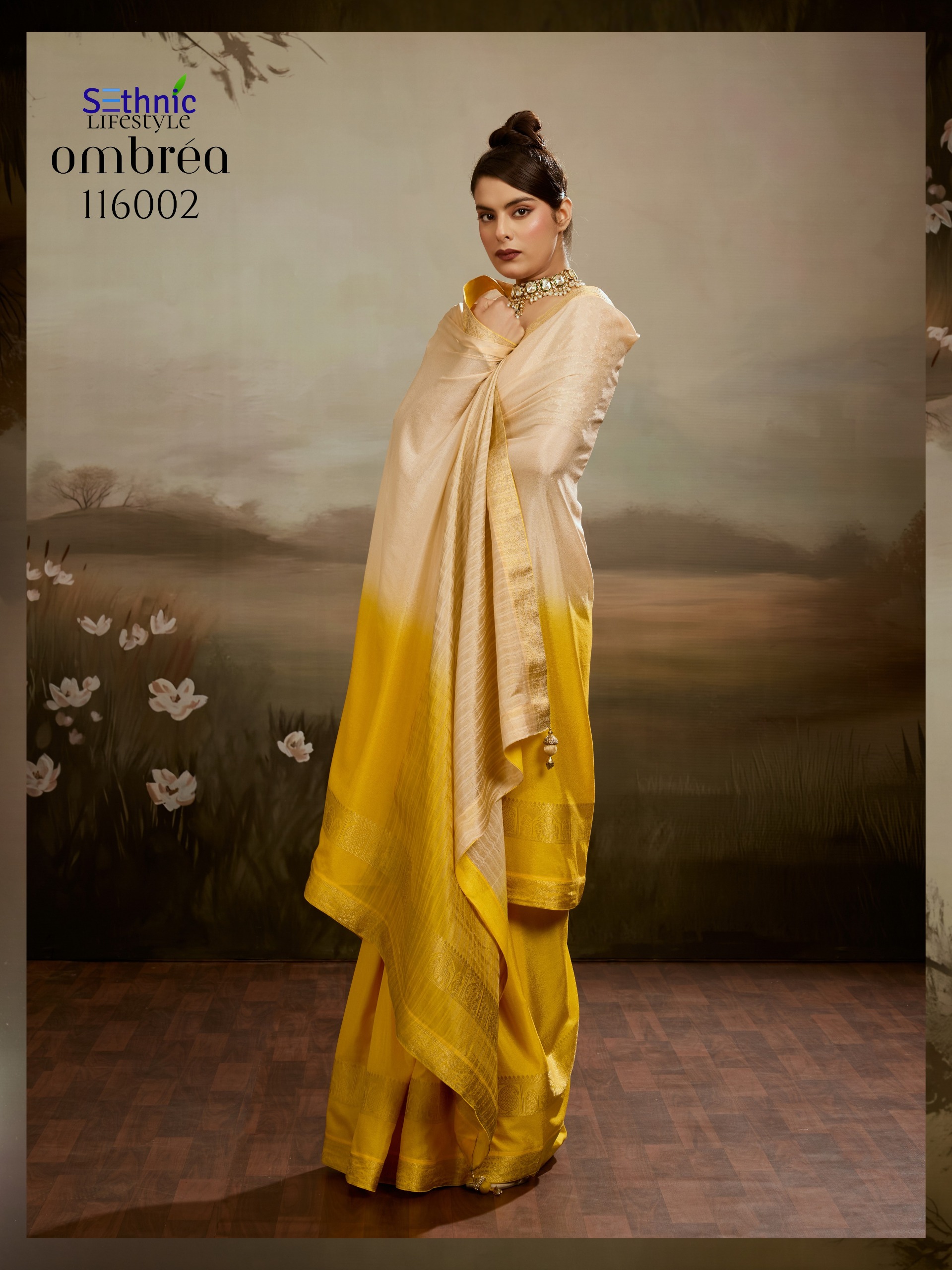 Sethnic  Ombrea Soft Glam Chiffon Saree Collection — Silk Sarees, Sethnic Lifestyle wholesale from Surat — view 7