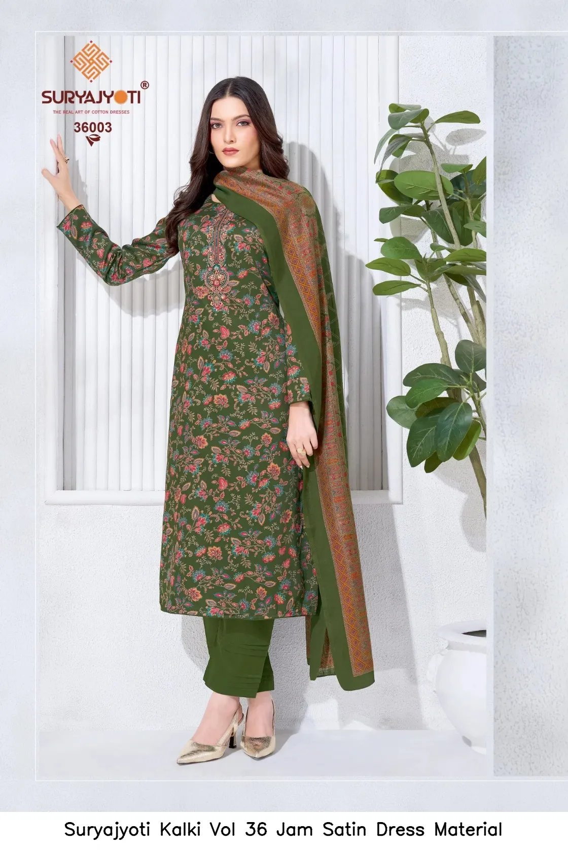 Suryajyoti Kalki Vol 36 Jam Satin Dress Material — Wholesale Dress Material, Suryajyoti wholesale from Surat - Gallery Image 4