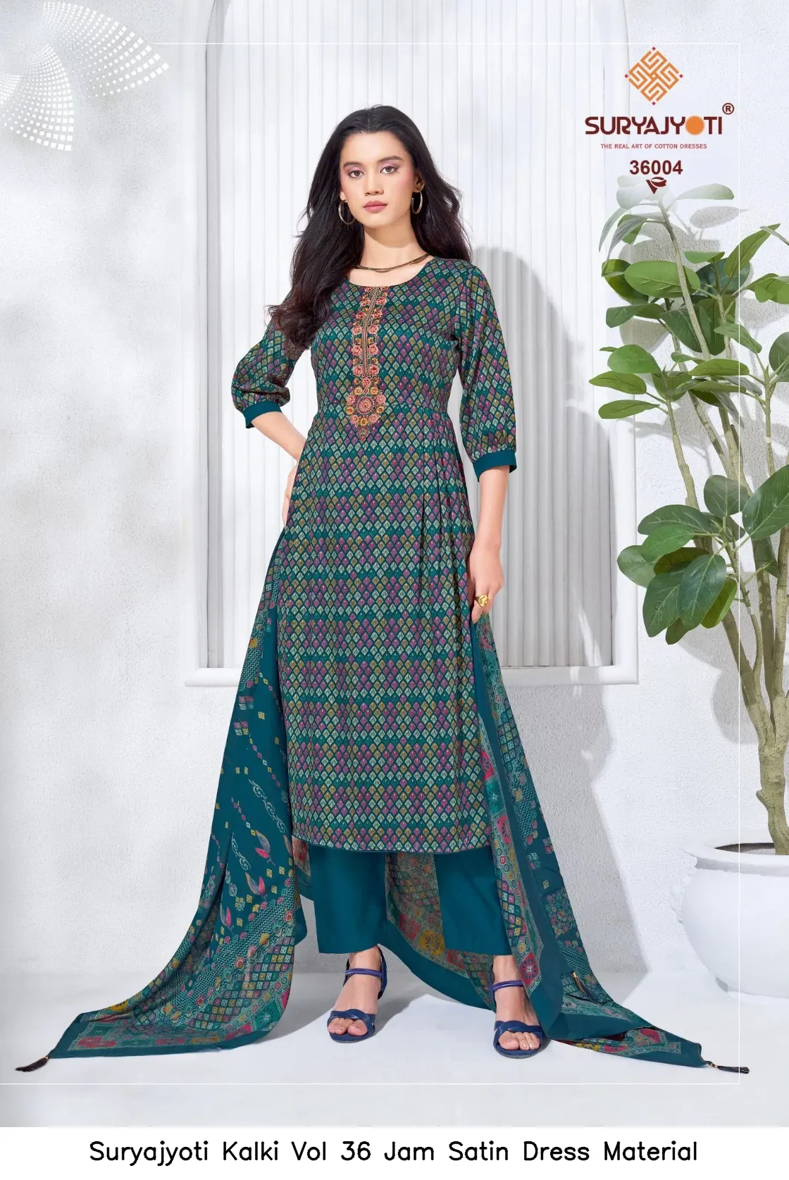 Suryajyoti Kalki Vol 36 Jam Satin Dress Material — Wholesale Dress Material, Suryajyoti wholesale from Surat - Gallery Image 5