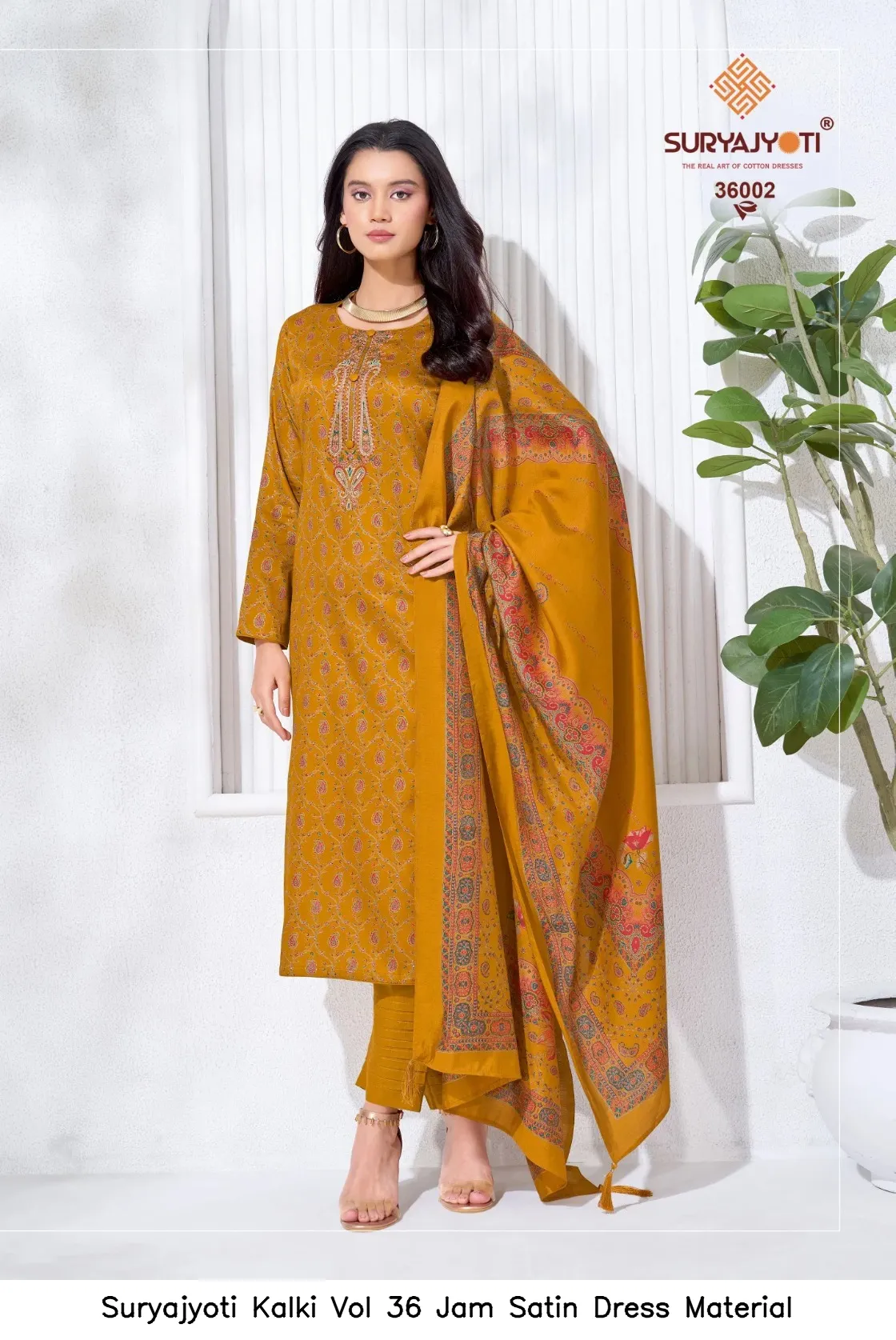 Suryajyoti Kalki Vol 36 Jam Satin Dress Material — Wholesale Dress Material, Suryajyoti wholesale from Surat - Gallery Image 7