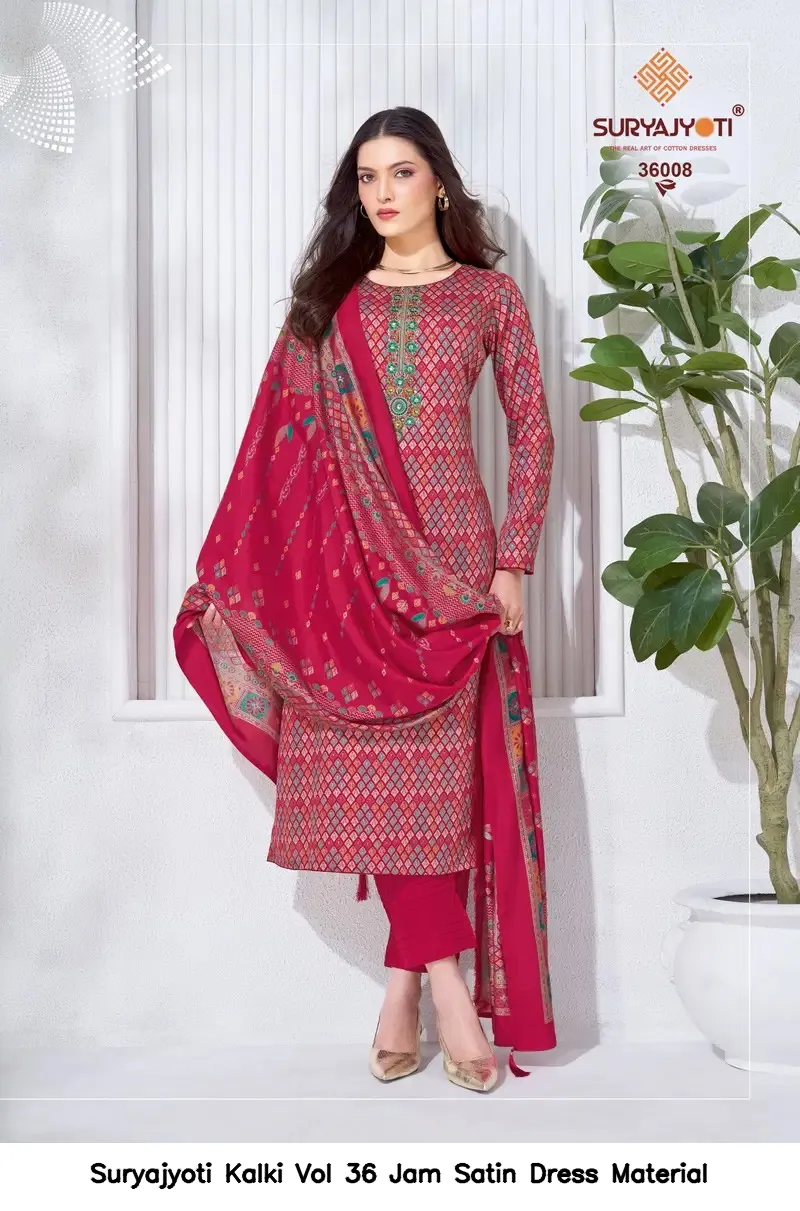 Suryajyoti Kalki Vol 36 Jam Satin Dress Material — Wholesale Dress Material, Suryajyoti wholesale from Surat — view 8