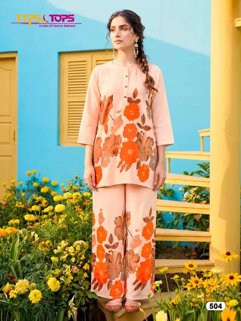 Tips And Tops Summer Beauty Vol 5 Rayon Printed Co Ord Set