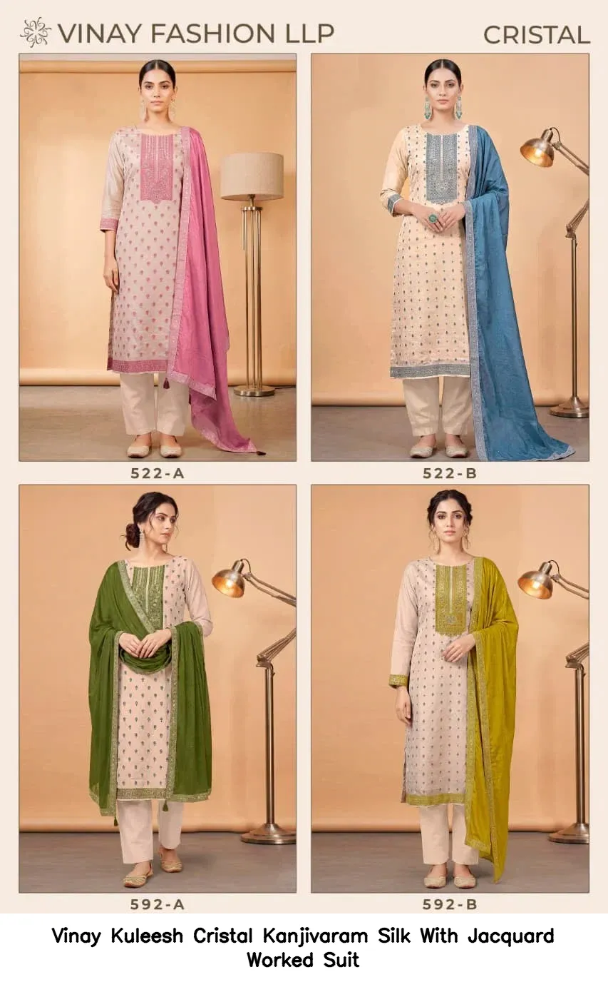 Vinay Kuleesh Cristal Kanjivaram Silk With Jacquard Worked Suit — Wholesale Salwar Suits, Vinay wholesale from Surat — view 2
