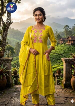 Vitara 1594 E To H Mul Chanderi Kurti Set With Dupatta