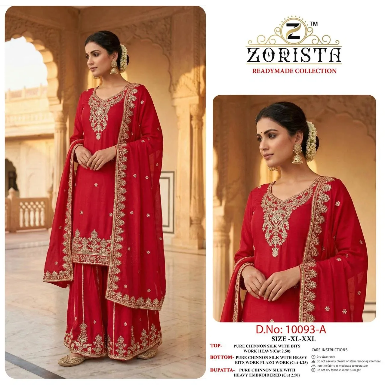 Zorista 10093 A To D Chinon Silk Beats Worked Salwar Kameez