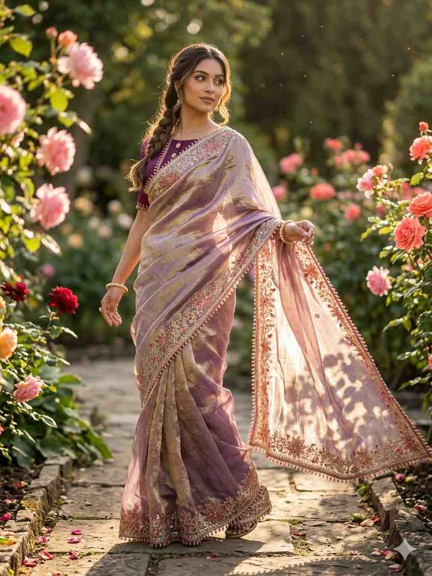 Kc 403 Fandy Sattin Silk Embroidered Premium Saree — Wholesale Sarees, MPA wholesale from Surat — view 8