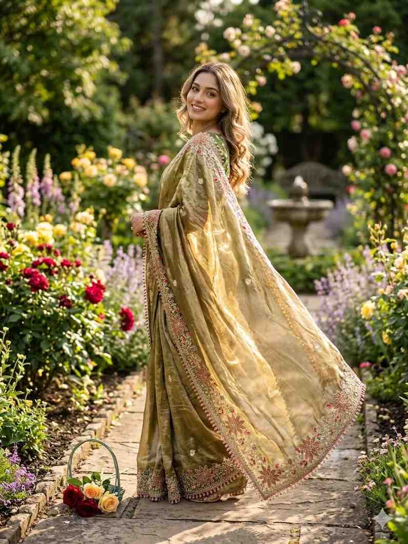 Kc 403 Fandy Sattin Silk Embroidered Premium Saree — Wholesale Sarees, MPA wholesale from Surat — view 7