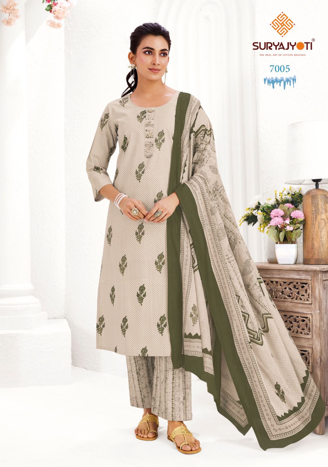 Suryajyoti Ice Look Vol 7 Cotton Printed Dress Material Wholesale — Wholesale Dress Material, Suryajyoti wholesale from Surat — view 7