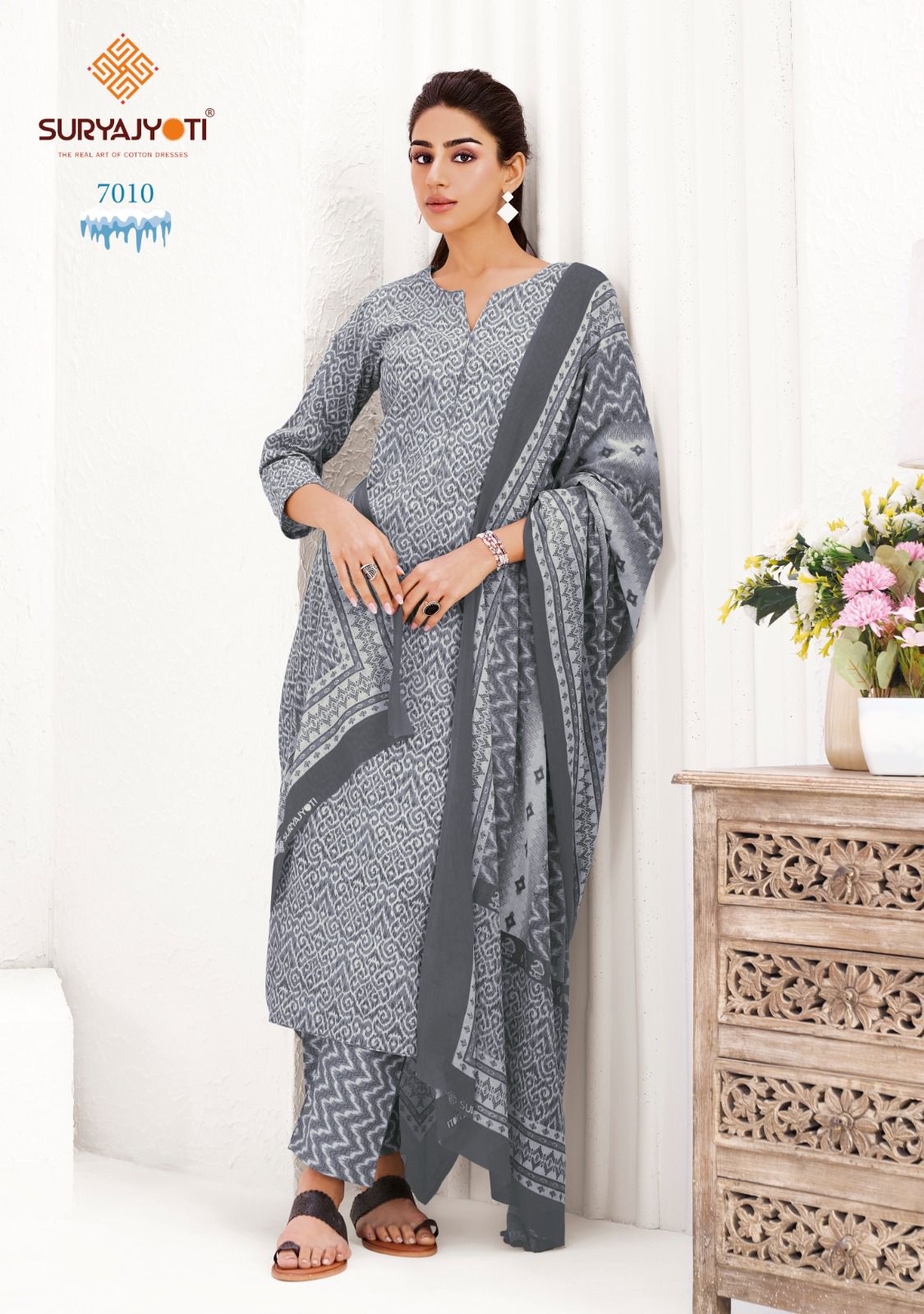Suryajyoti Ice Look Vol 7 Cotton Printed Dress Material Wholesale — Wholesale Dress Material, Suryajyoti wholesale from Surat — view 6