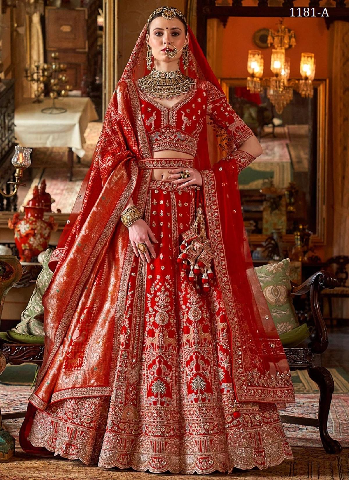 Manjulla Dulhan Sabyasachi Style Bridal Lehenga Choli with Double Dupatta