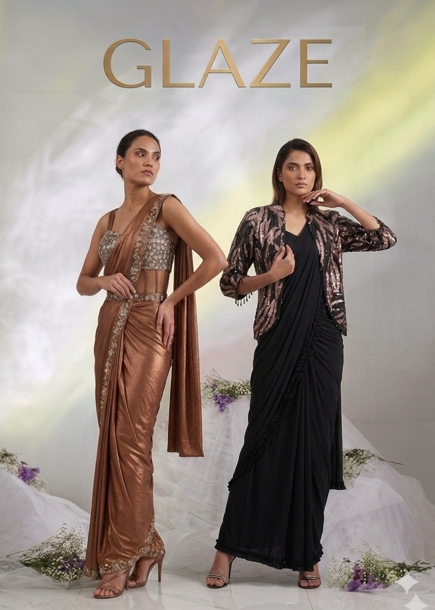 SL Glaze Ready to Wear Saree  One Minute Saree for Party