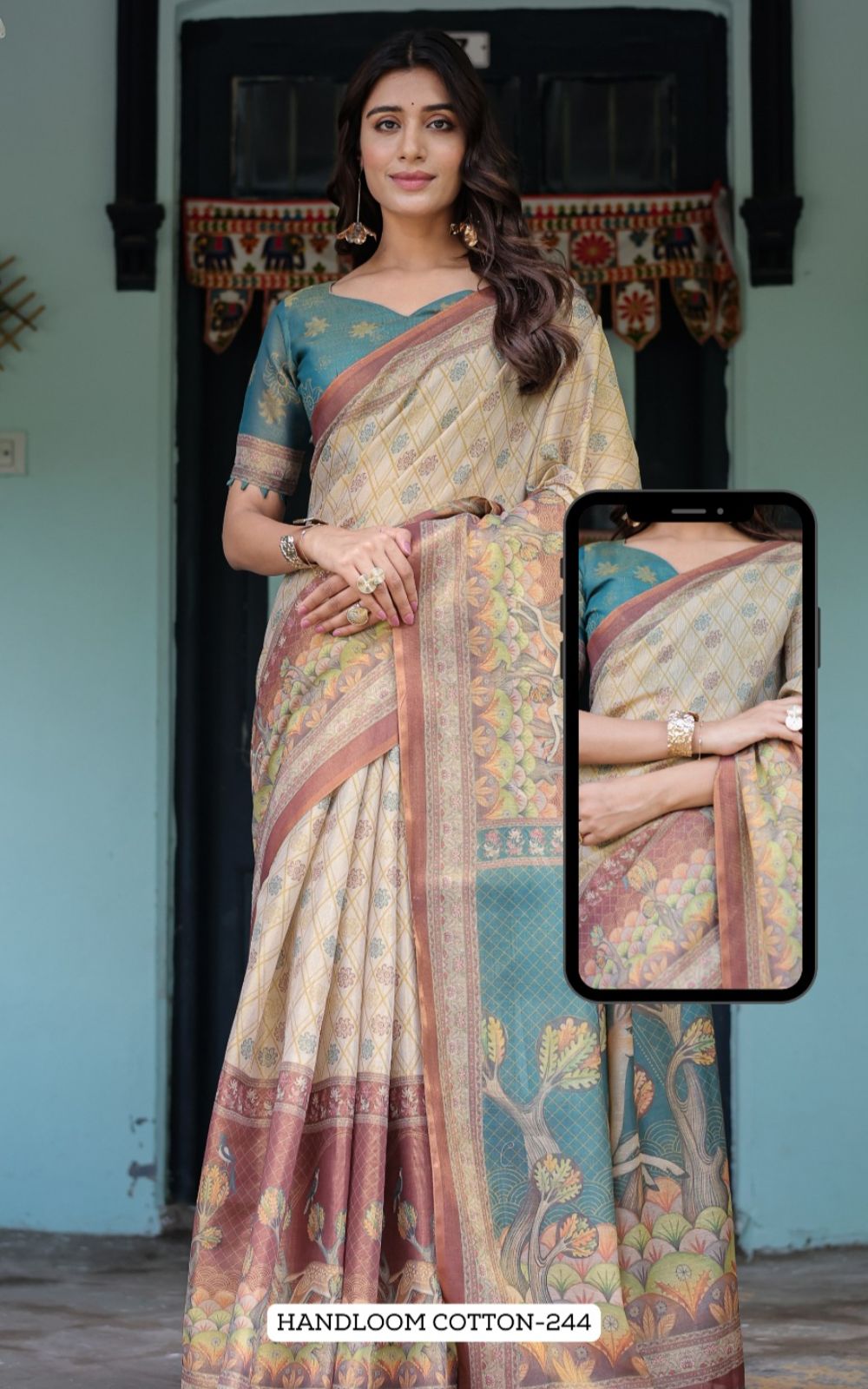 Almirah Handloom Fancy Cotton Saree Collection — Wholesale Sarees, Vardan Ethnic wholesale from Surat — view 19