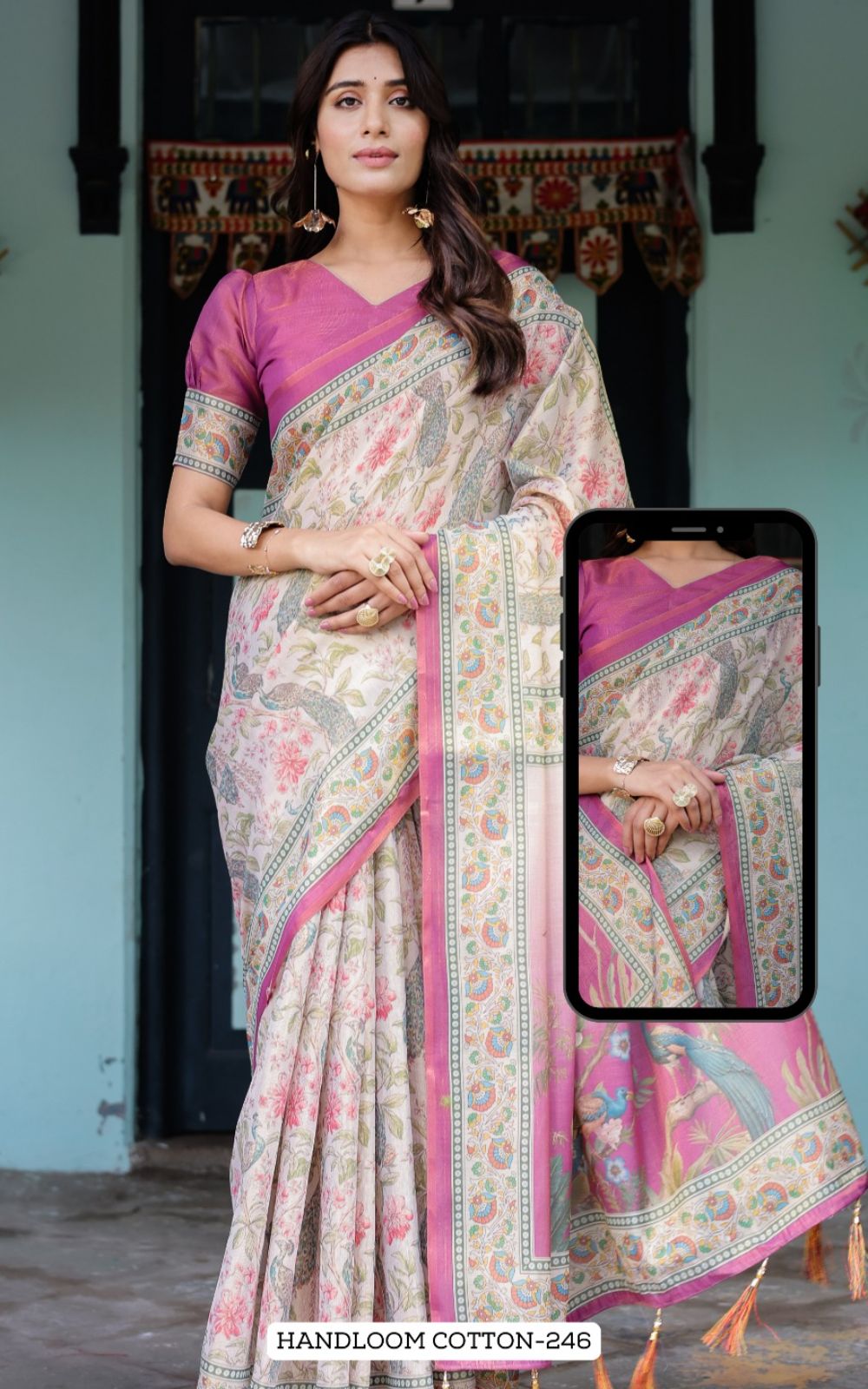Almirah Handloom Fancy Cotton Saree Collection — Wholesale Sarees, Vardan Ethnic wholesale from Surat — view 17