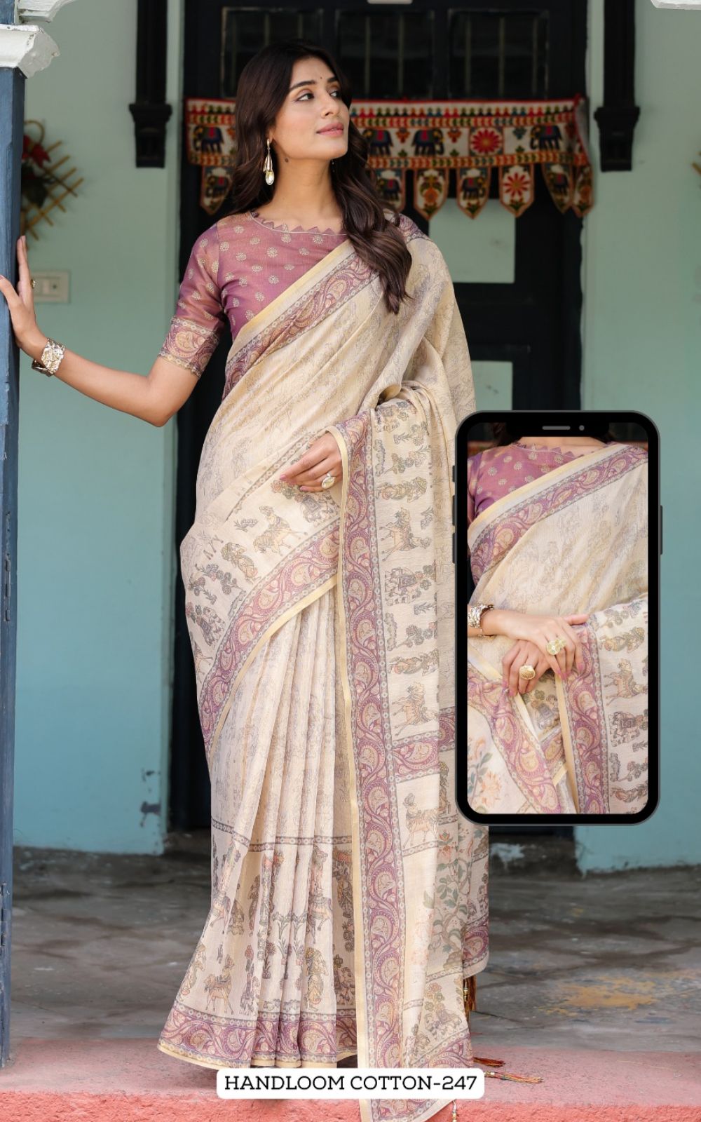 Almirah Handloom Fancy Cotton Saree Collection — Wholesale Sarees, Vardan Ethnic wholesale from Surat — view 16
