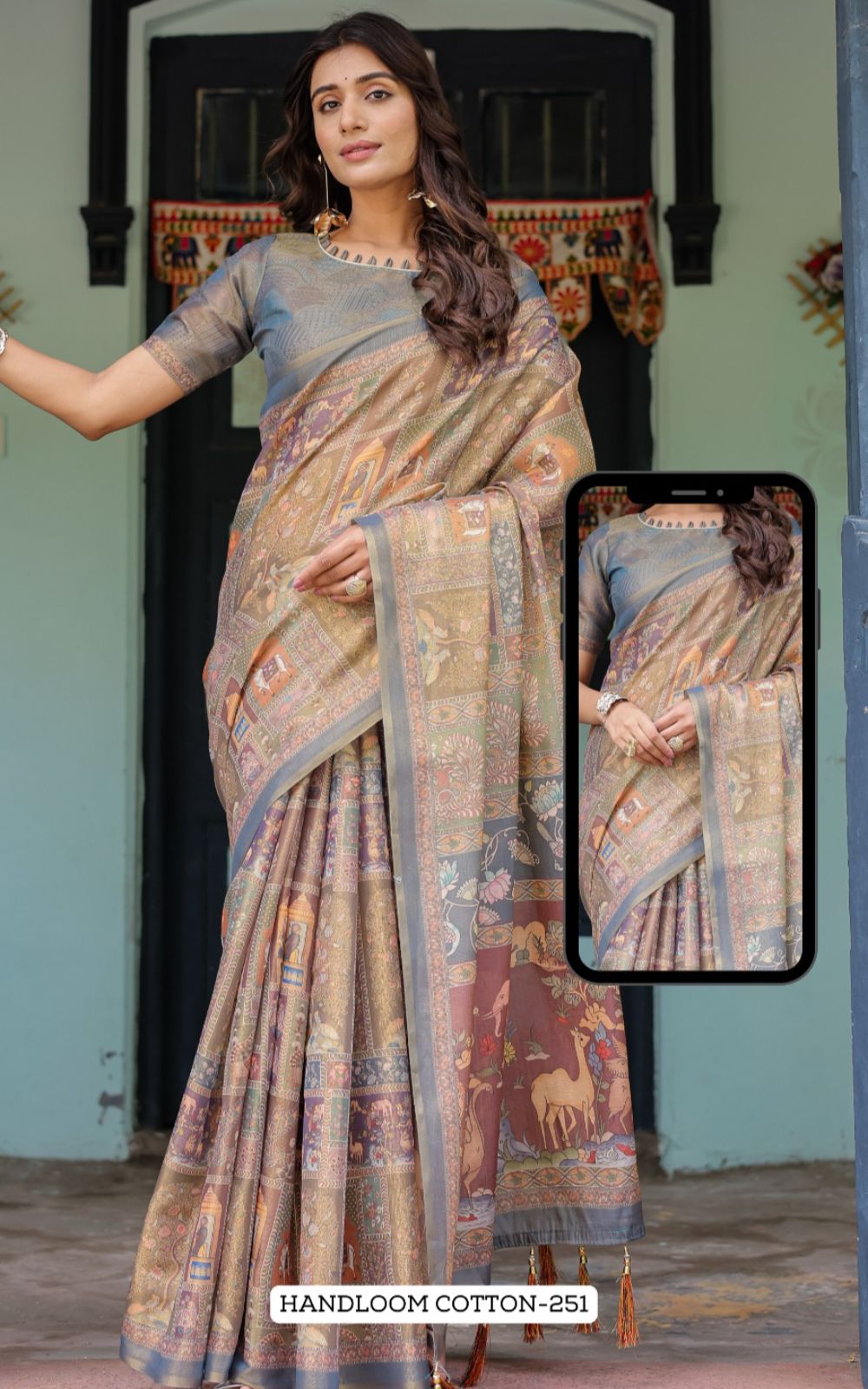 Almirah Handloom Fancy Cotton Saree Collection — Wholesale Sarees, Vardan Ethnic wholesale from Surat — view 12