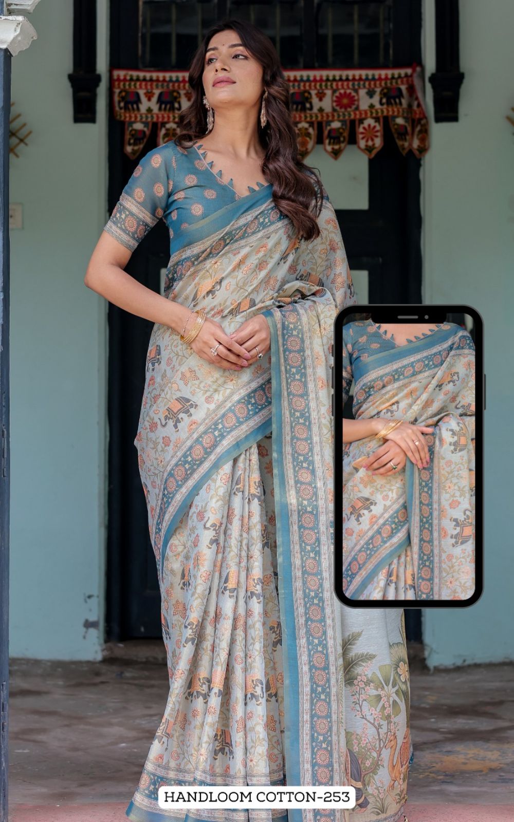Almirah Handloom Fancy Cotton Saree Collection — Wholesale Sarees, Vardan Ethnic wholesale from Surat — view 10