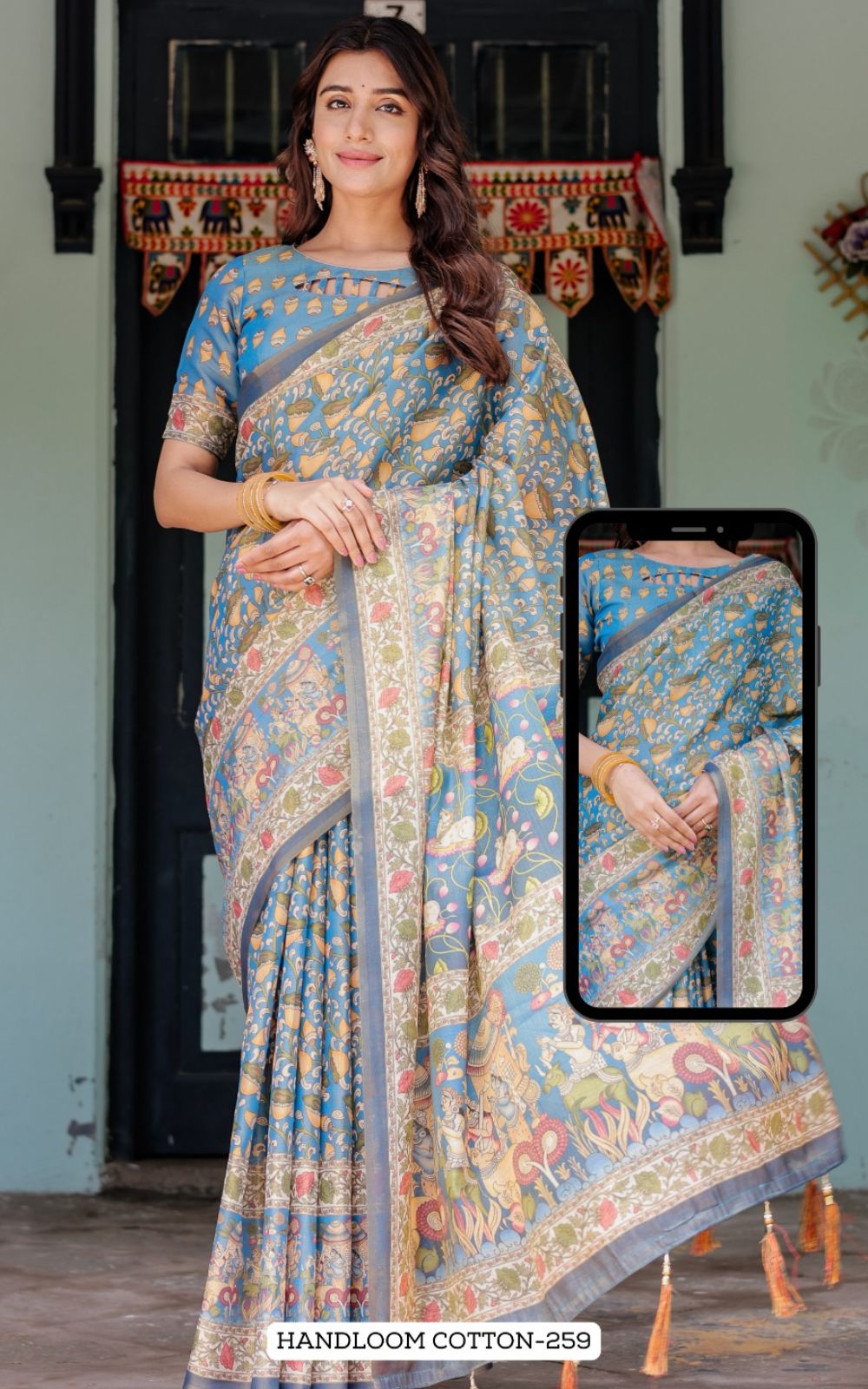 Almirah Handloom Fancy Cotton Saree Collection — Wholesale Sarees, Vardan Ethnic wholesale from Surat — view 4