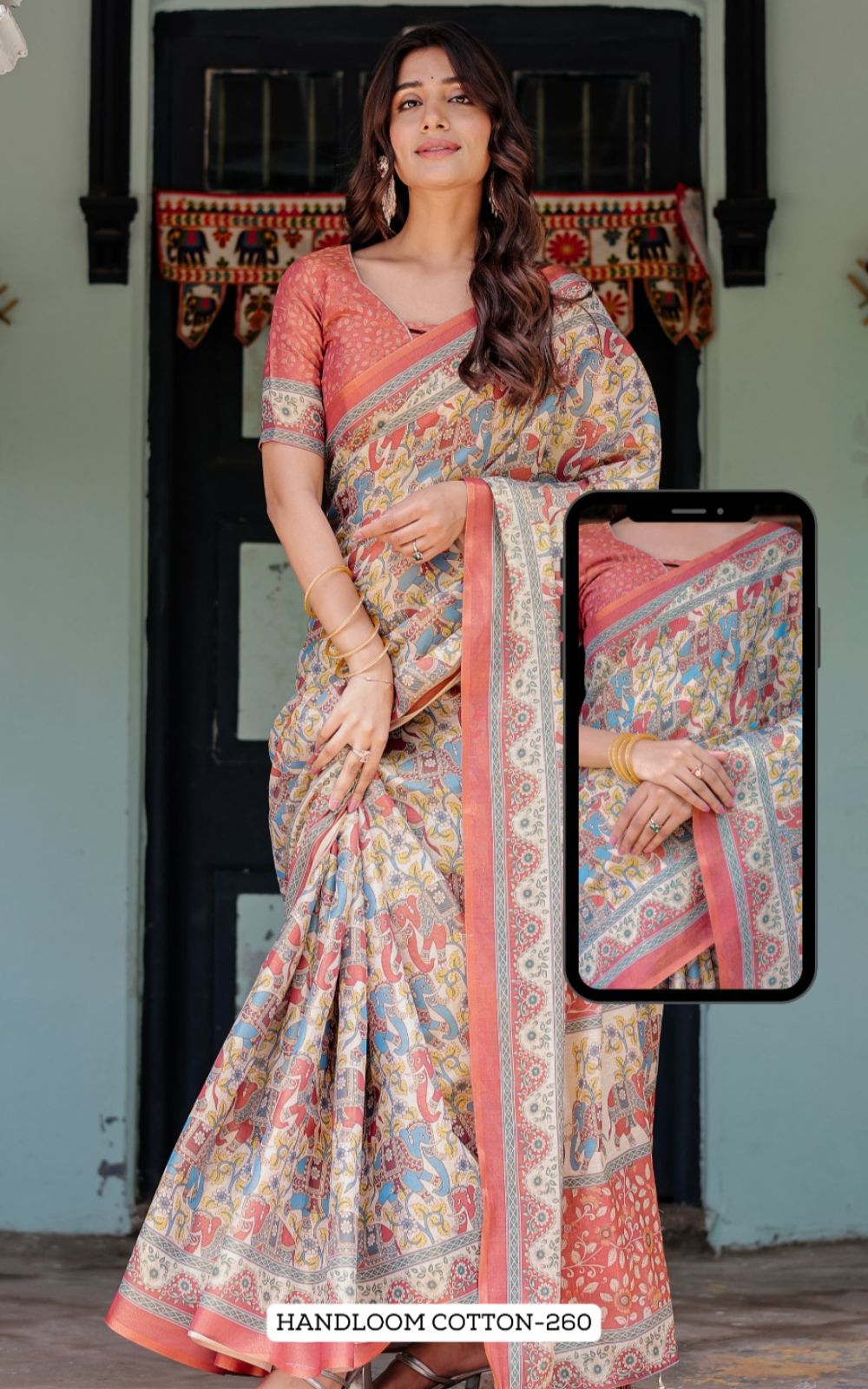 Almirah Handloom Fancy Cotton Saree Collection — Wholesale Sarees, Vardan Ethnic wholesale from Surat — view 3