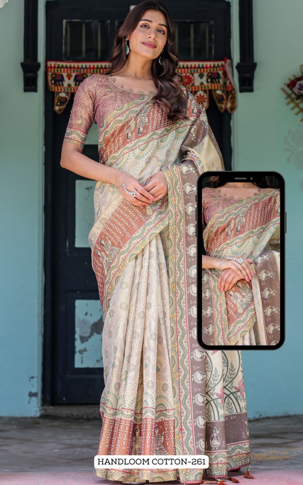 Almirah Handloom Fancy Cotton Saree Collection — Wholesale Sarees, Vardan Ethnic wholesale from Surat — view 2