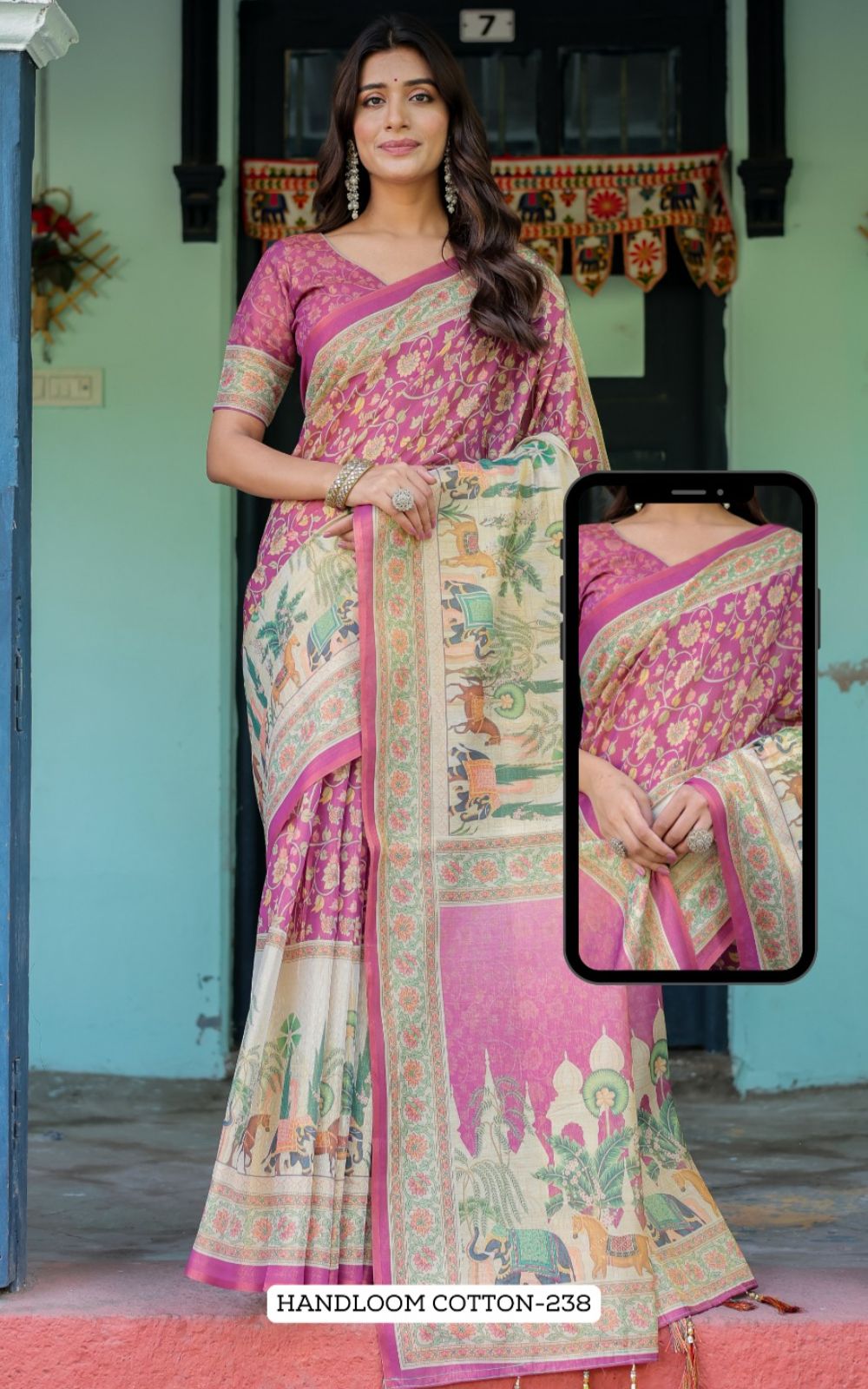 Almirah Handloom Fancy Cotton Saree Collection — Wholesale Sarees, Vardan Ethnic wholesale from Surat — view 25