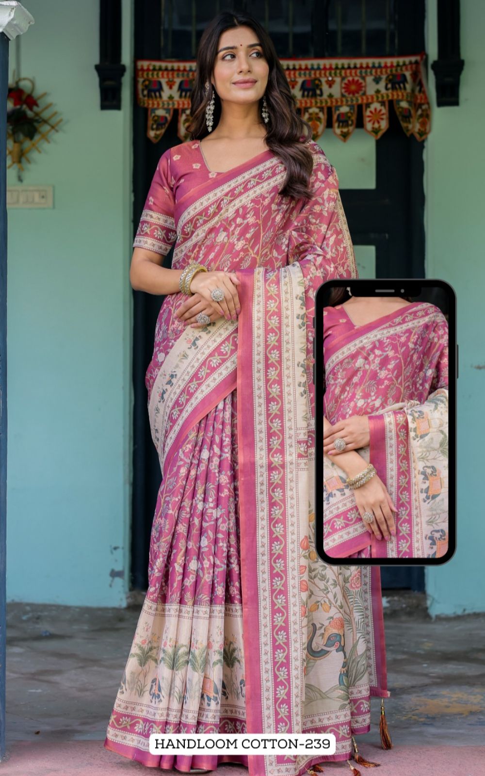 Almirah Handloom Fancy Cotton Saree Collection — Wholesale Sarees, Vardan Ethnic wholesale from Surat — view 24
