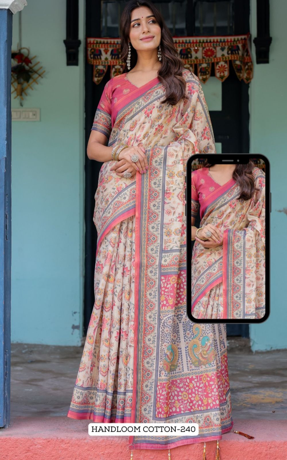Almirah Handloom Fancy Cotton Saree Collection — Wholesale Sarees, Vardan Ethnic wholesale from Surat — view 23