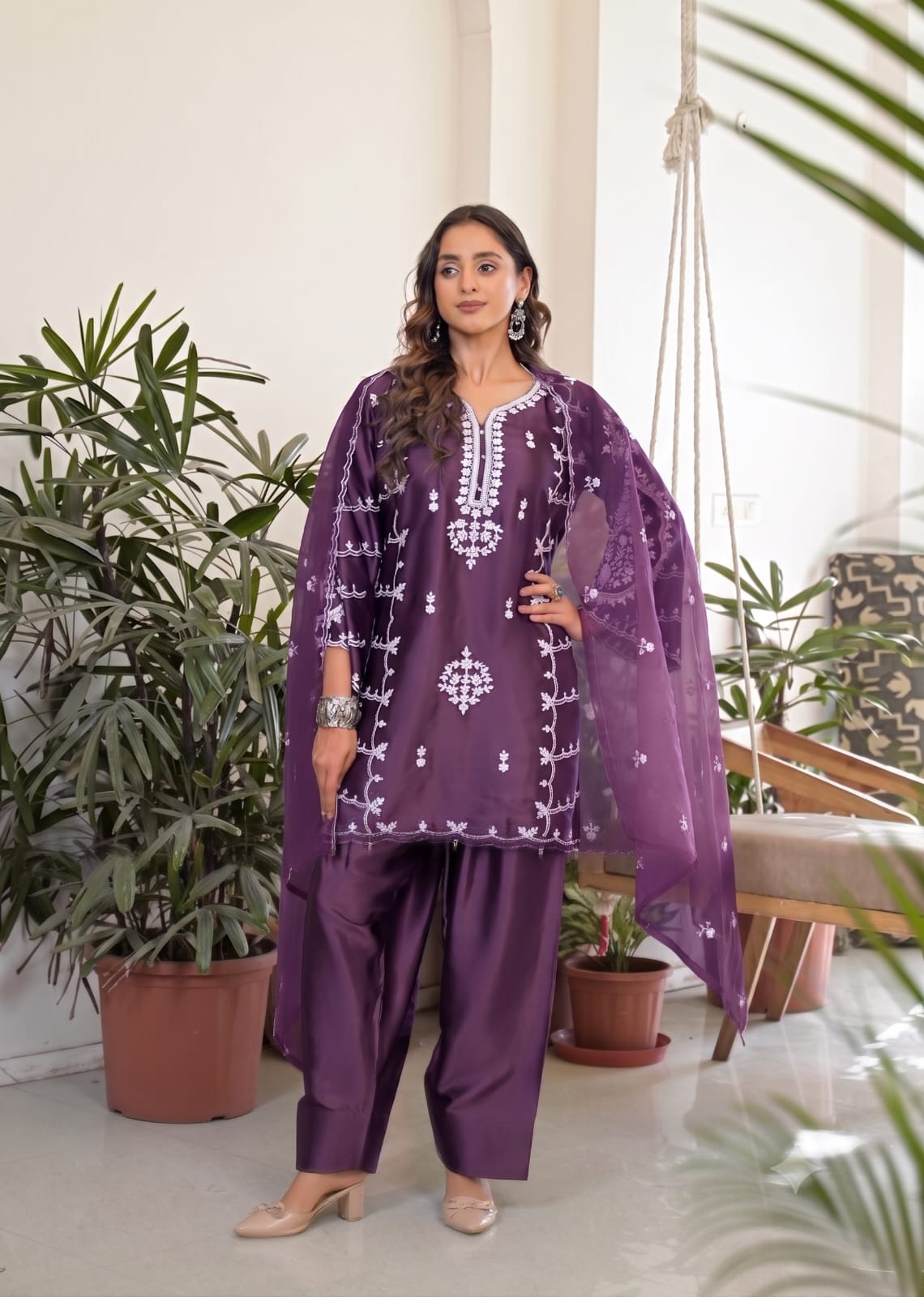 Afsana Aurika Satin Embroidered Salwar Kameez Collection — Wholesale Readymade Suit, Afsana wholesale from Surat — view 4