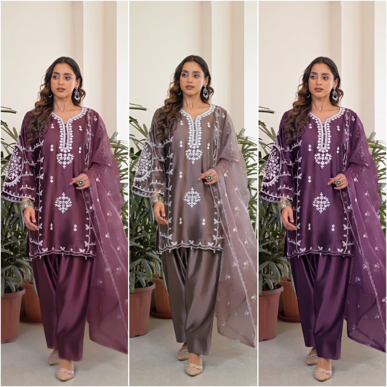 Afsana Aurika Satin Embroidered Salwar Kameez Collection — Wholesale Readymade Suit, Afsana wholesale from Surat — view 2