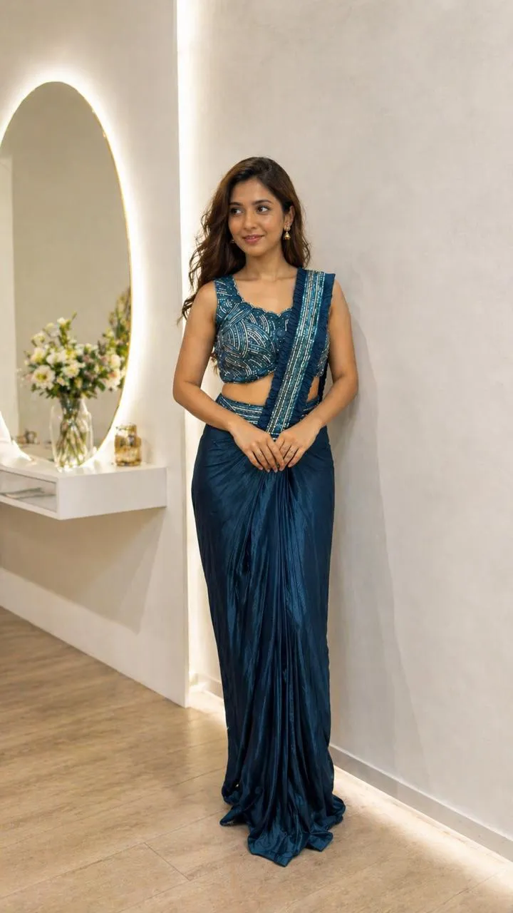 Amoha A443 Sequence Work Beautiful Ready To Wear Saree Catalog — Wholesale Sarees, MPA wholesale from Surat — view 1