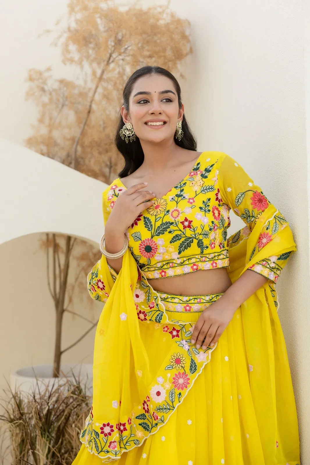 Arya Floral Ensemble Crafted in Premium Organza Lehenga Choli Set — Wholesale Lehenga, Arya wholesale from Surat — view 1