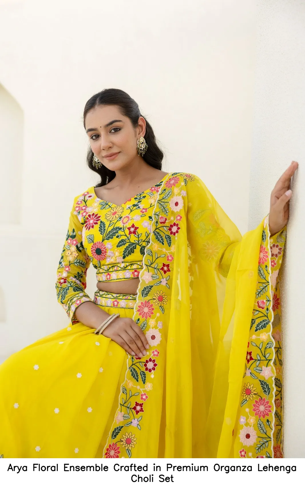 Arya Floral Ensemble Crafted in Premium Organza Lehenga Choli Set — Wholesale Lehenga, Arya wholesale from Surat - Gallery Image 7