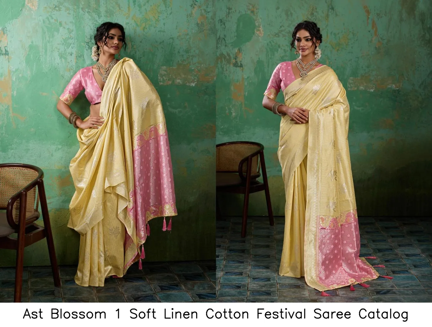 Ast Blossom 1 Soft Linen Cotton Festival Saree Catalog — Wholesale Sarees, MPA wholesale from Surat — Photo 3