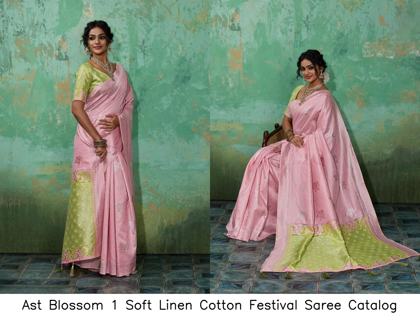 Ast Blossom 1 Soft Linen Cotton Festival Saree Catalog — Wholesale Sarees, MPA wholesale from Surat — Photo 4