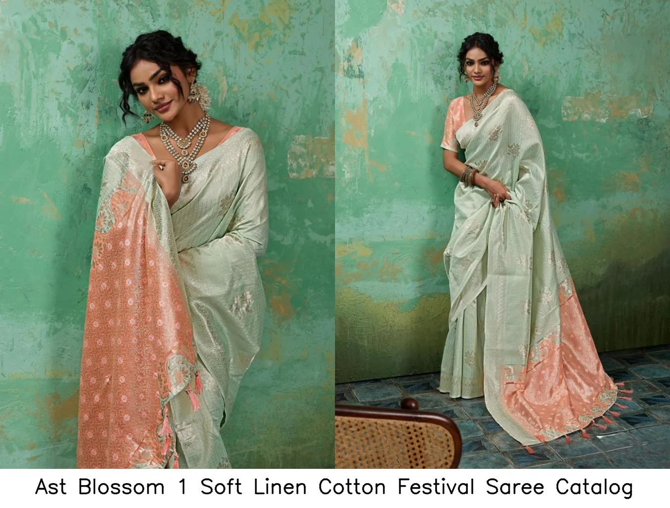 Ast Blossom 1 Soft Linen Cotton Festival Saree Catalog — Wholesale Sarees, MPA wholesale from Surat — Photo 5