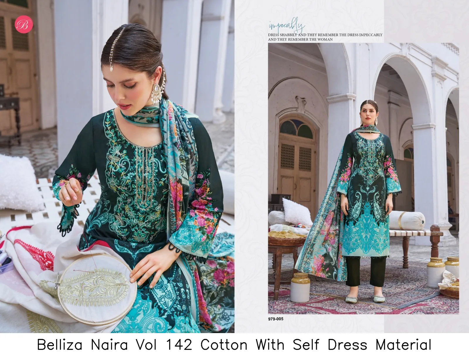 Belliza Naira Vol 142 Cotton With Self Dress Material — Wholesale Dress Material, Belliza wholesale from Surat — view 10
