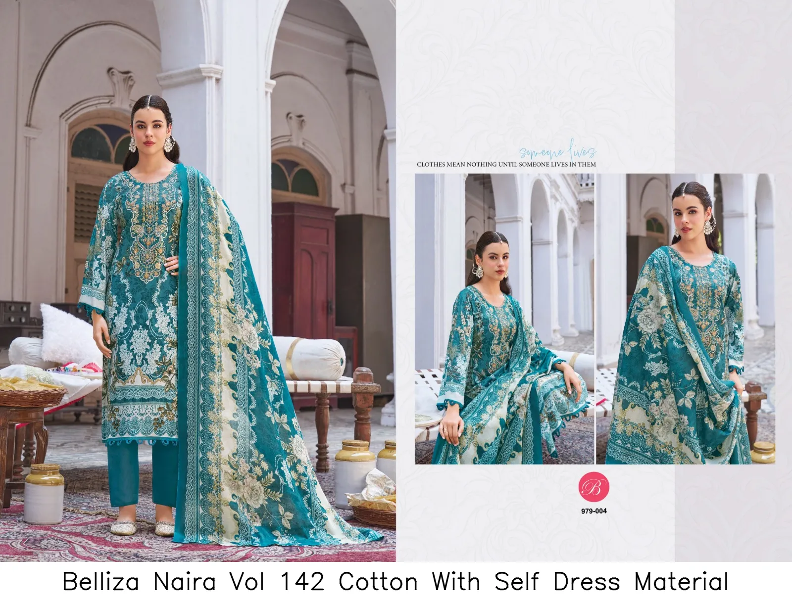 Belliza Naira Vol 142 Cotton With Self Dress Material — Wholesale Dress Material, Belliza wholesale from Surat — view 7