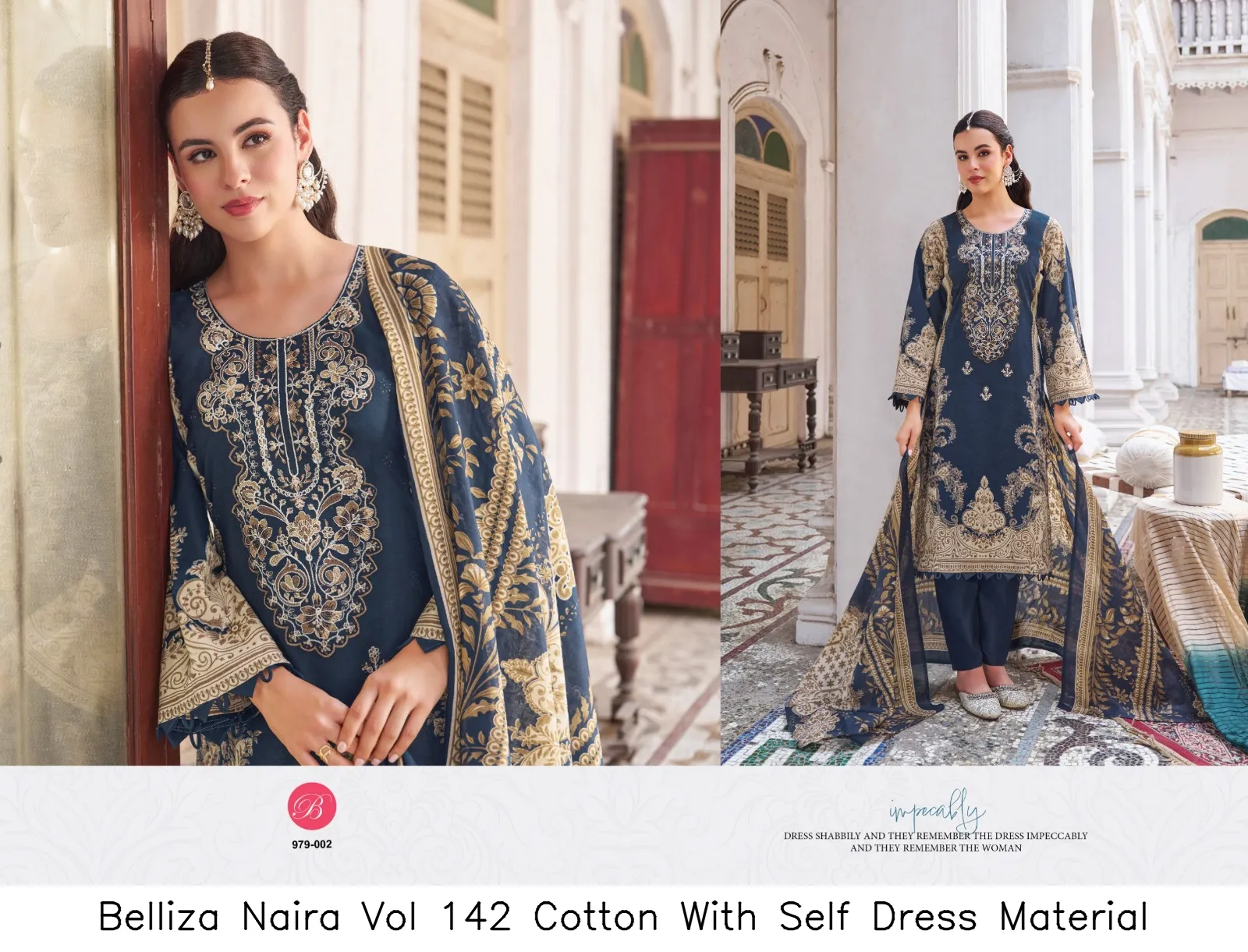 Belliza Naira Vol 142 Cotton With Self Dress Material — Wholesale Dress Material, Belliza wholesale from Surat — view 8