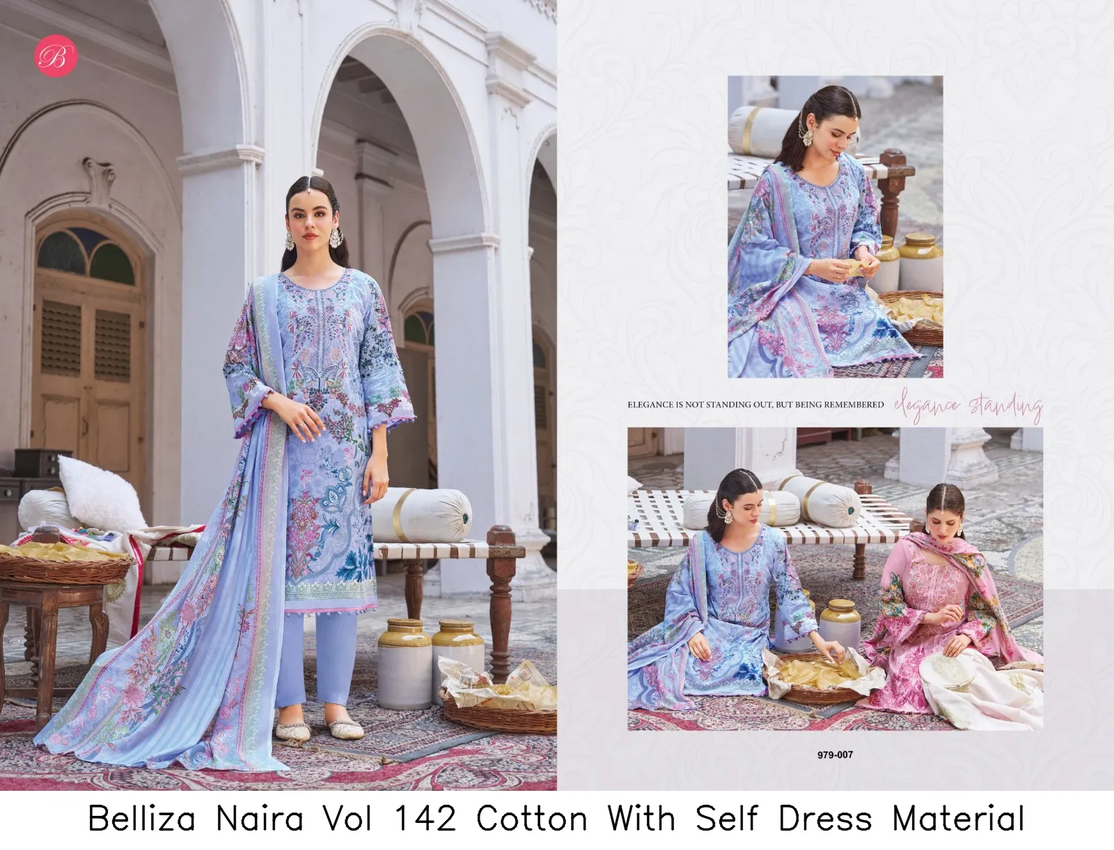 Belliza Naira Vol 142 Cotton With Self Dress Material — Wholesale Dress Material, Belliza wholesale from Surat — view 9