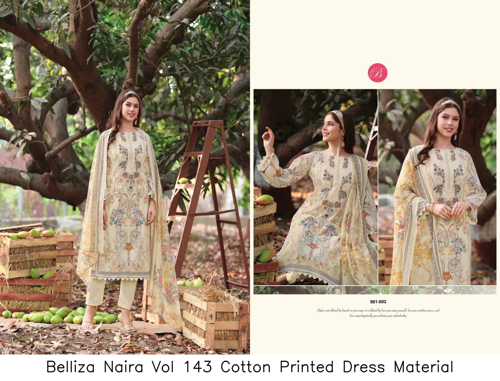 Belliza Naira Vol 143 Cotton Printed Dress Material — Wholesale Pakistani Suits, Belliza wholesale from Surat — view 10
