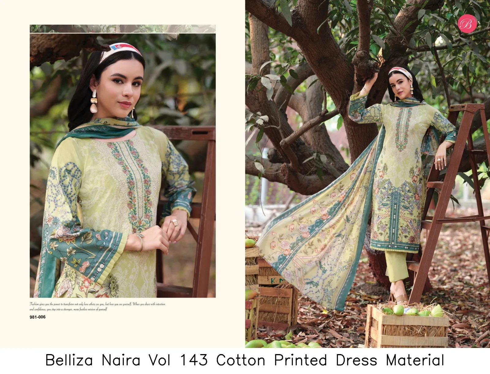Belliza Naira Vol 143 Cotton Printed Dress Material — Wholesale Pakistani Suits, Belliza wholesale from Surat — view 2