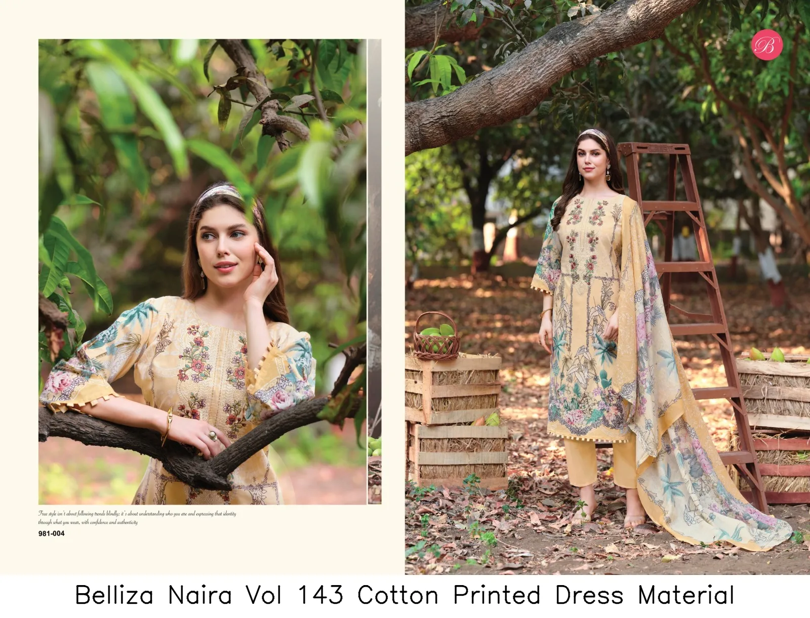 Belliza Naira Vol 143 Cotton Printed Dress Material — Wholesale Pakistani Suits, Belliza wholesale from Surat — view 4