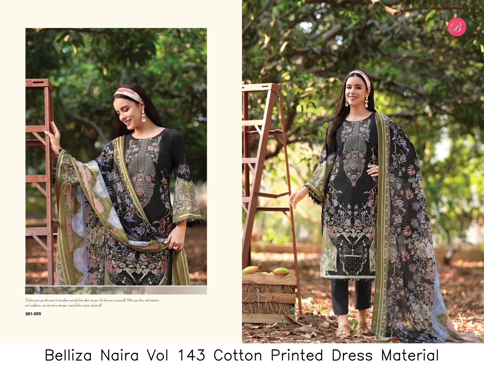 Belliza Naira Vol 143 Cotton Printed Dress Material — Wholesale Pakistani Suits, Belliza wholesale from Surat — view 5