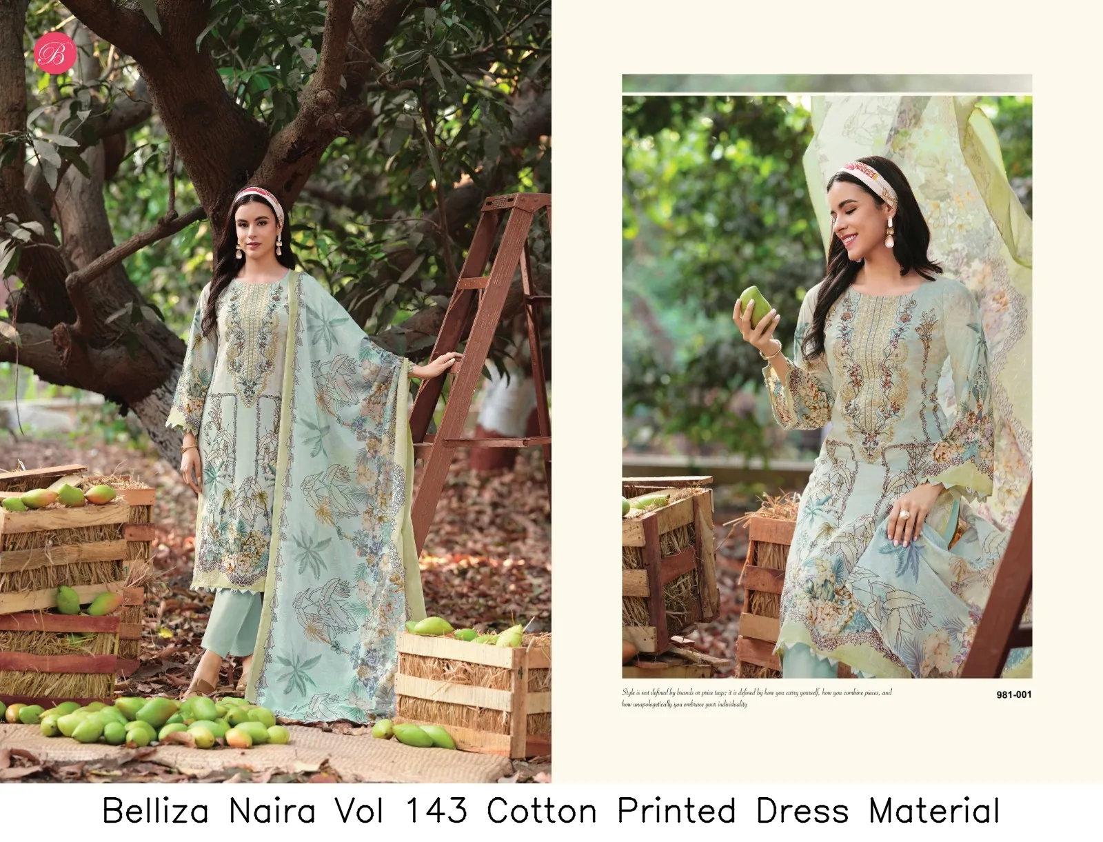 Belliza Naira Vol 143 Cotton Printed Dress Material — Wholesale Pakistani Suits, Belliza wholesale from Surat — view 8