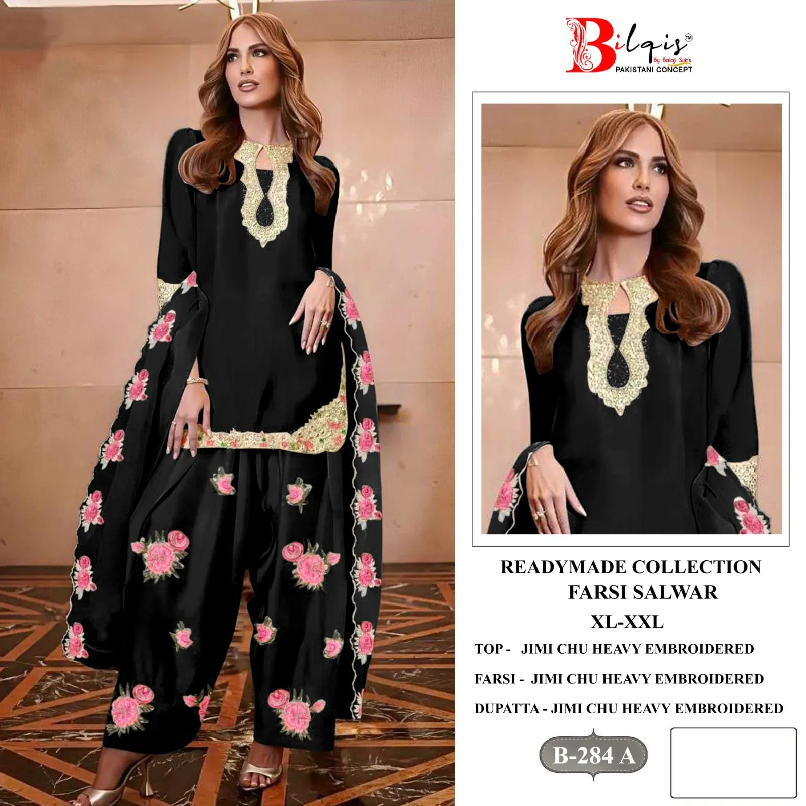 Bilqis B 284 A To D Jimmy Choo Embroidered Farsi Salwar Suit