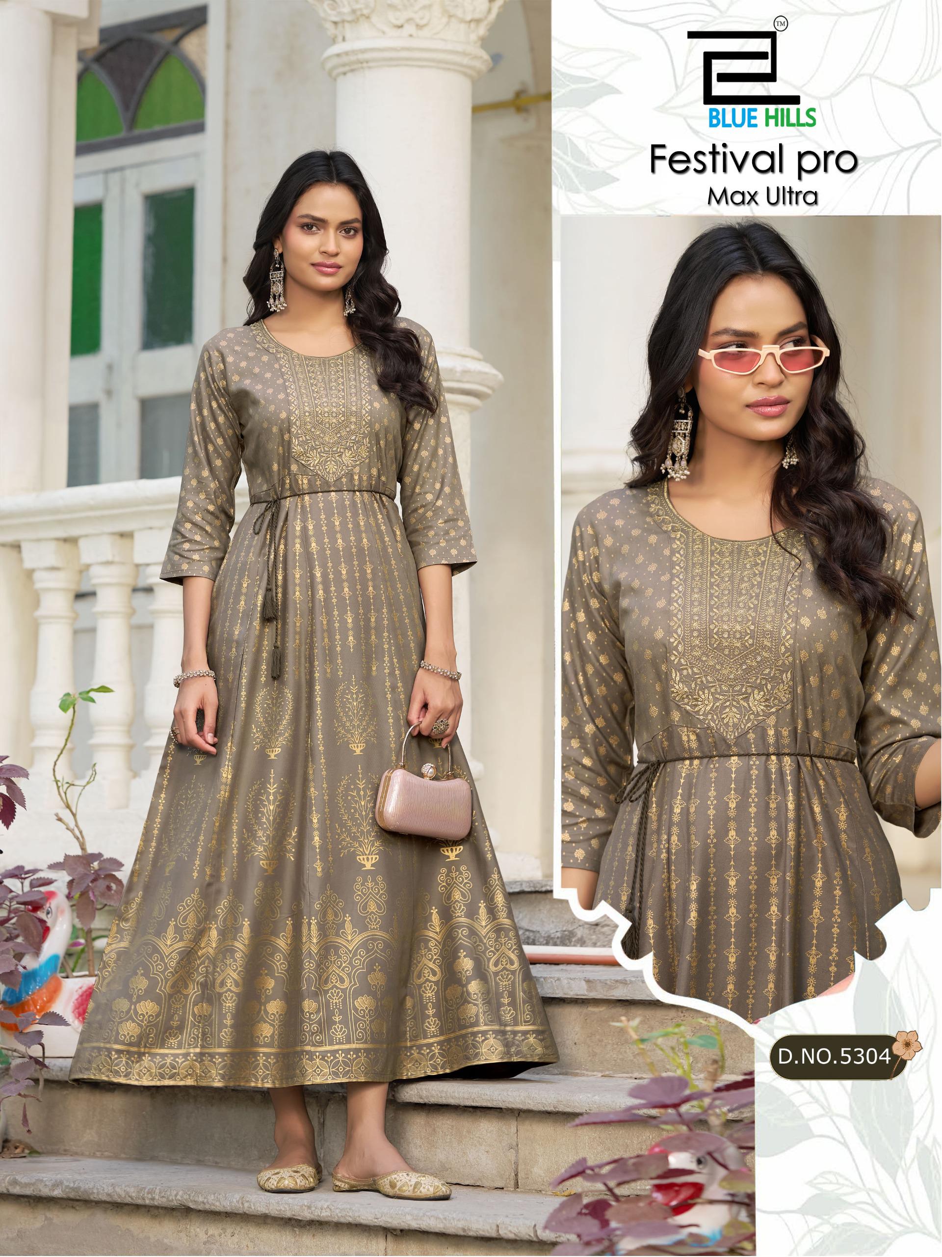 Blue Hills Festival Pro Max Ultra Rayon Anarkali Gown