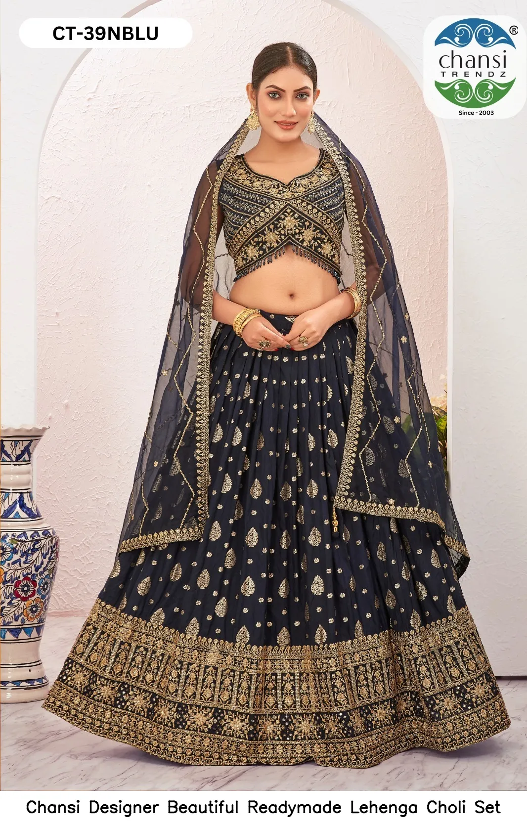 Chansi Designer Beautiful Readymade Lehenga Choli Set — Wholesale Lehenga, Chansi wholesale from Surat - Gallery Image 12